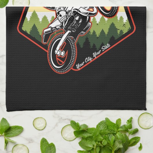 Linge De Cuisine Personnalized Motocross (Plié)