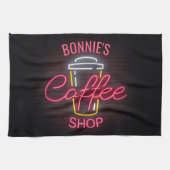 Linge De Cuisine Personnalized NAME Neon Style Coffee Shop Custom (Horizontal)