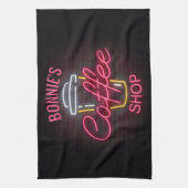 Linge De Cuisine Personnalized NAME Neon Style Coffee Shop Custom (Vertical)
