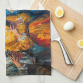 Linge De Cuisine Personnes du 19e siècle utilisant des smartphones (Quart Plié)