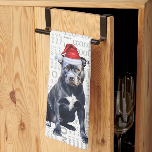 Linge De Cuisine Pet Lover Holiday Bluenose Pitbull Chien Noël (Pliage en tiers)