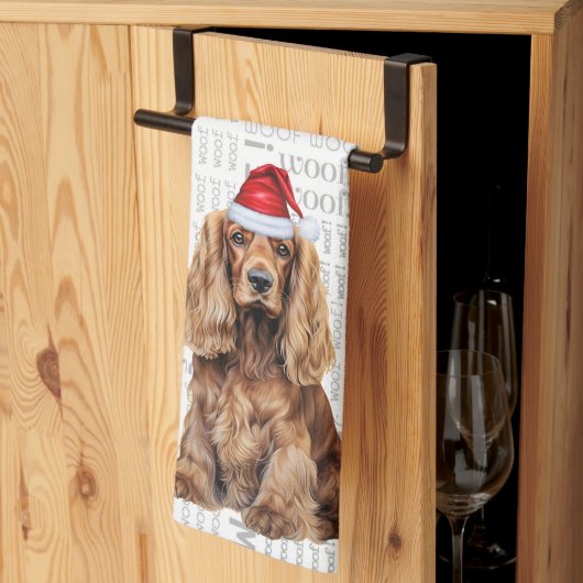 Linge De Cuisine Pet Lover Holiday Cocker Spaniel Dog Christmas (Pliage en tiers)