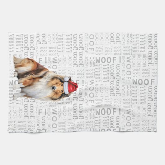 Linge De Cuisine Pet Lover Holiday Collie Chien Noël (Horizontal)