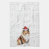 Linge De Cuisine Pet Lover Holiday Collie Chien Noël (Vertical)