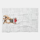 Linge De Cuisine Pet Lover Holiday French Buldog Père Noël Christma (Horizontal)