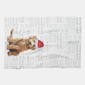 Linge De Cuisine Pet Lover Holiday Goldendoodle Père Noël Chien Noë (Horizontal)