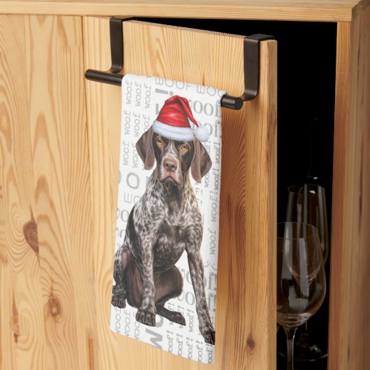 Linge De Cuisine Pet Lover Holiday Shorthair Pointer Chien Noël (Pliage en tiers)