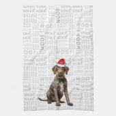 Linge De Cuisine Pet Lover Holiday Wirehair Pointer Chien Noël (Vertical)