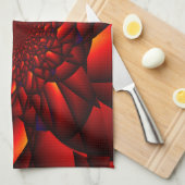 Linge De Cuisine Pétale Rouge Noir Bleu (Quart Plié)