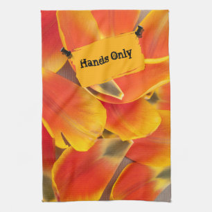 Linge De Cuisine Pétales de tulipe orange vibre Photographie person
