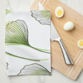 Linge De Cuisine Pétales verts (Quart Plié)