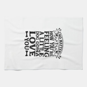 Linge De Cuisine Petit Chien Amour Toi Typographie Vintage Design_1