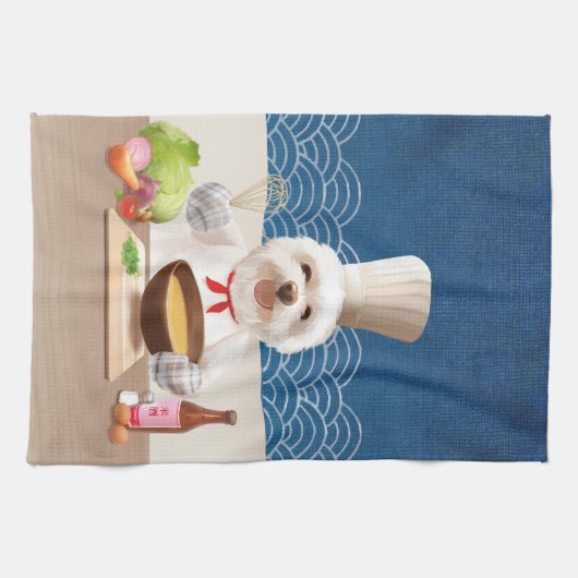 Linge De Cuisine Petit Chien Chef (Horizontal)