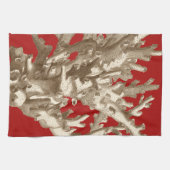 Linge De Cuisine Petit corail en rouge (Horizontal)