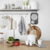 Linge De Cuisine Petit floral blanc tombé à la campagne