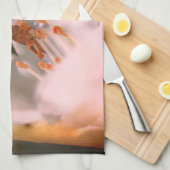 Linge De Cuisine Petit Grasshopper Sur Fleur Azalée Blanche (Quart Plié)