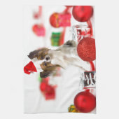Linge De Cuisine Petit Papillon Chien Noël Santa Hat (Vertical)