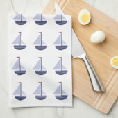 Linge De Cuisine petit voilier NAUTICAL KITCHEN marine (Quart Plié)