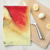 Linge De Cuisine Petite fille avec son chat noir (Quart Plié)