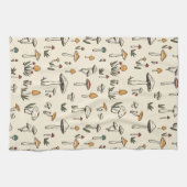 Linge De Cuisine Petits champignons de forêt sur fond beige (Horizontal)