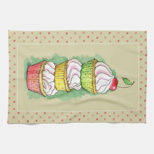 Linge De Cuisine Petits gâteaux d'aquarelle. Illustration de (Horizontal)