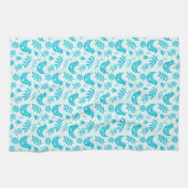 Linge De Cuisine Petits oiseaux Blanc Turquoise (Horizontal)