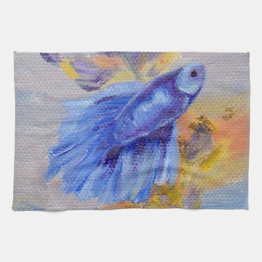Linge De Cuisine Peu de poissons bleus de Betta (Horizontal)