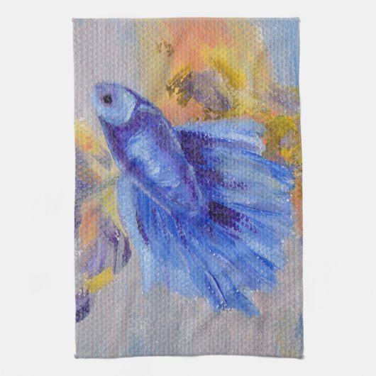 Linge De Cuisine Peu de poissons bleus de Betta (Vertical)