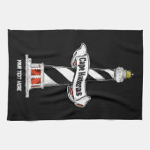 Linge De Cuisine Phare de Cape Hatteras noir et blanc (Horizontal)