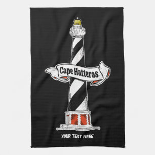 Linge De Cuisine Phare de Cape Hatteras noir et blanc