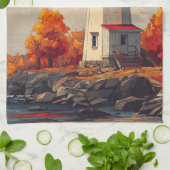 Linge De Cuisine Phare en automne (Plié)