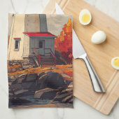 Linge De Cuisine Phare en automne (Quart Plié)