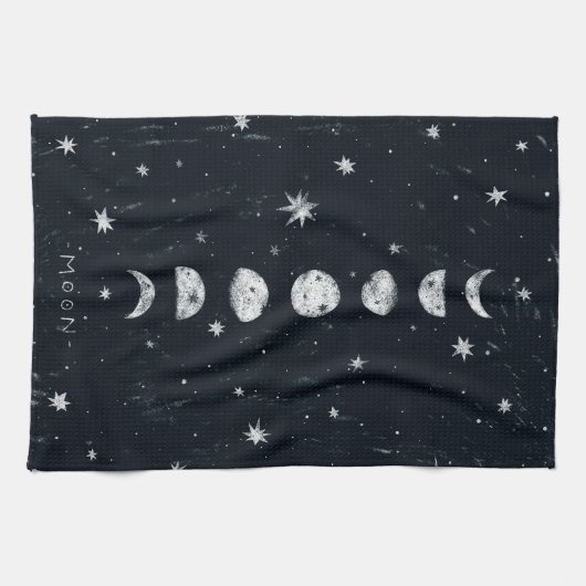 Linge De Cuisine Phases de la lune TeaTowels (Horizontal)