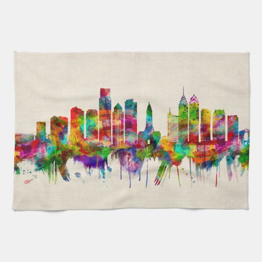 Linge De Cuisine Philadelphie Pennsylvania Skyline (Horizontal)