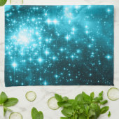 Linge De Cuisine Photo céleste Aqua Stars (Plié)