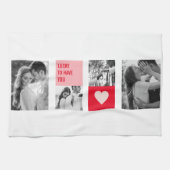 Linge De Cuisine Photo Collage Couple | Cadeau moderne Valentines (Horizontal)
