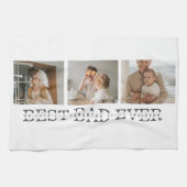 Linge De Cuisine Photo Collage moderne & Gris Meilleur Papa Jamais  (Horizontal)