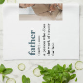 Linge De Cuisine Photo Collage moderne Happy Fête des pères Cadeau (Plié)