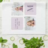 Linge De Cuisine Photo Collage moderne Joyeux jour des mères violet (Plié)