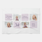 Linge De Cuisine Photo Collage moderne Joyeux jour des mères violet (Horizontal)