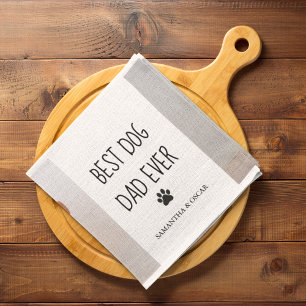 Linge De Cuisine Photo Collage moderne Meilleur Papa Chien Jamais