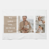 Linge De Cuisine Photo Collage moderne & We Love Papa Cadeaux (Horizontal)