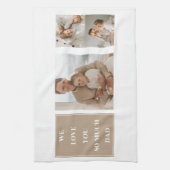 Linge De Cuisine Photo Collage moderne & We Love Papa Cadeaux (Vertical)