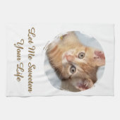 Linge De Cuisine Photo de chat mignon,  Texte, Remplaçable, (Horizontal)