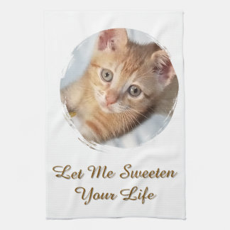 Linge De Cuisine Photo de chat mignon, Texte, Remplaçable,