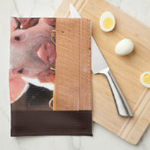 Linge De Cuisine Photo d'un animal de porcelets roses mignons (Quart Plié)