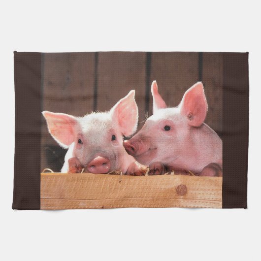 Linge De Cuisine Photo d'un animal de porcelets roses mignons (Horizontal)