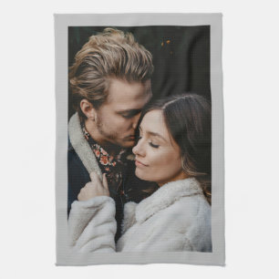 Linge De Cuisine Photo en couple mariage, frontière gris clair