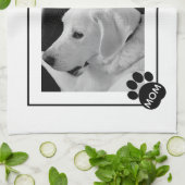 Linge De Cuisine Photo en noir et blanc de mignonette Chien Maman P (Plié)