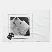 Linge De Cuisine Photo en noir et blanc de mignonette Chien Maman P (Horizontal)